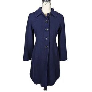 Kristen Blake Wool Blend Navy Coat